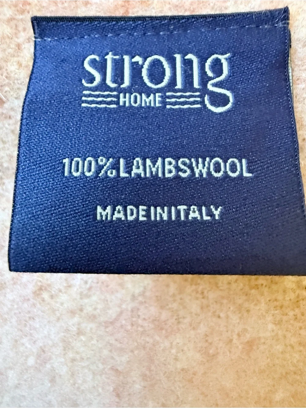 Strong Home Twin Color Superfine Lambswool Throw Made In Italy Pumpkin Melange